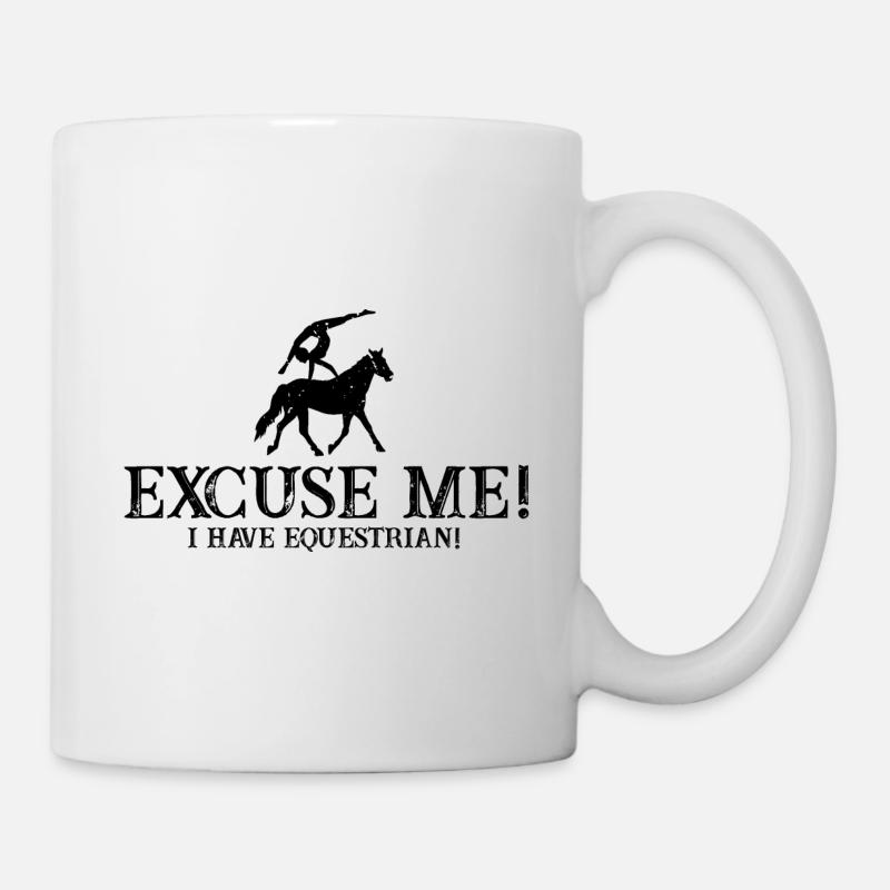 Vaulting Acrobatics Design and Equestrian Horse - Mug - white