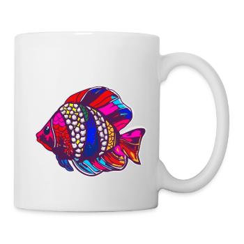 Poisson coloré cadeau coloré - Mug blanc - blanc - Droite