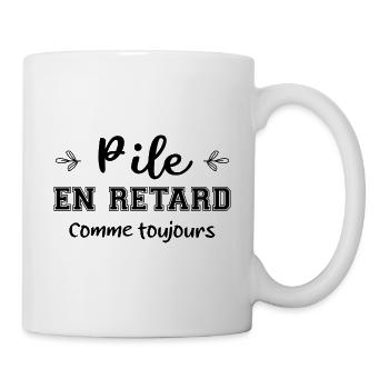 Pile en retard cadeau - Mug blanc - blanc - Droite