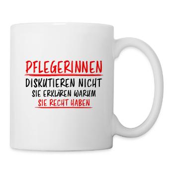 Pflegerin Lustiger Spruch Pflegekraft Job Geschenk - Tasse - Weiß - Rechts