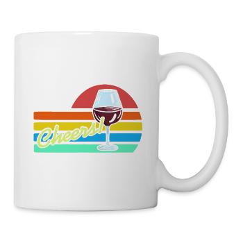 CHEERS! Retro Vintage Wine Lover Design T-Shirt - Mug - white - Right