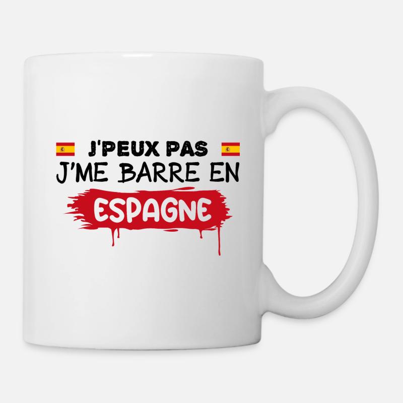 je peux pas je me barre en Espagne - Mug blanc - blanc