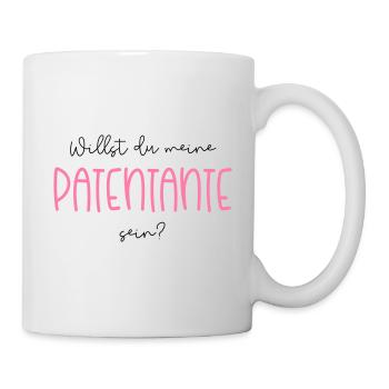 Willst du meine Patentante sein? Patentante fragen - Tasse - Weiß - Rechts