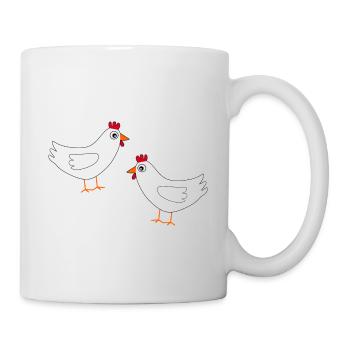 Huhn weiß weiße Hühner Hennen Ostern - Tasse - Weiß - Rechts