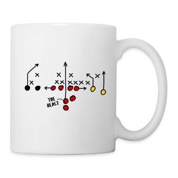American Football Spielzug Deutschland Runningback - Tasse - Weiß - Rechts