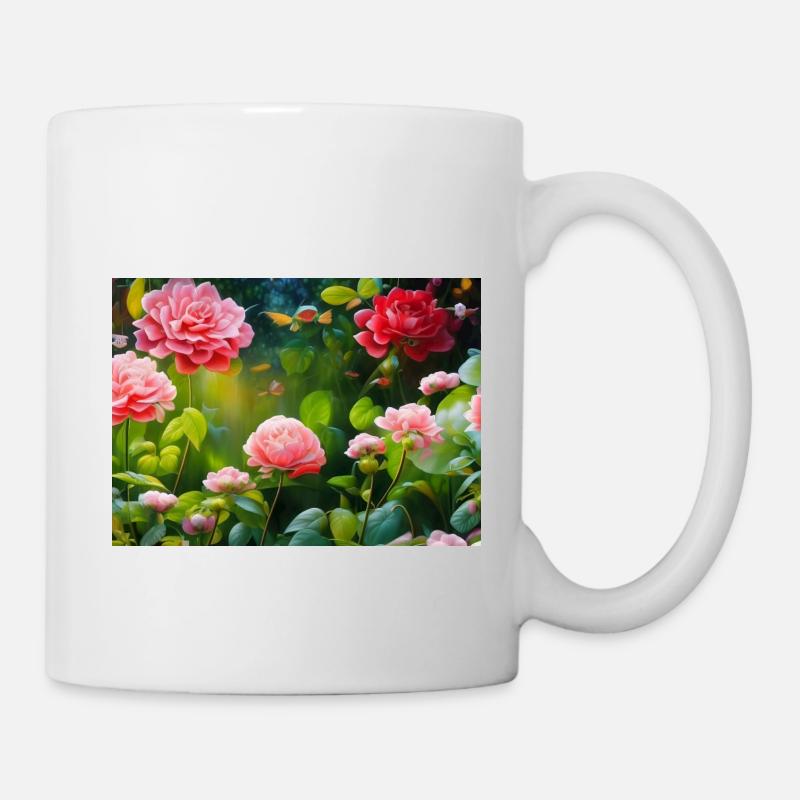 Blooming Roses Blossoms - Mug - white