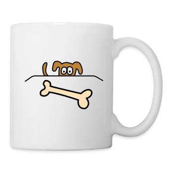 Chien en os - Mug blanc - blanc - Droite