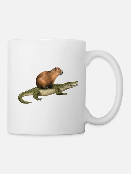 Capybara Alligator - Tasse - Weiß