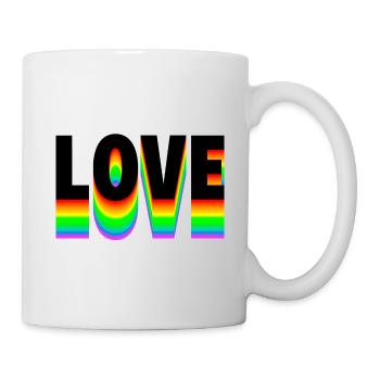 Love Text Arc-en-ciel - Mug blanc - blanc - Droite