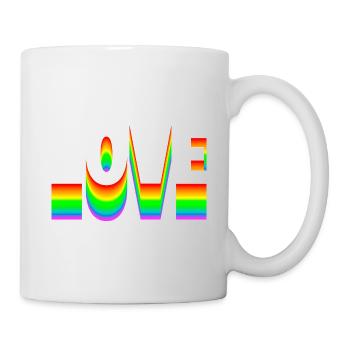 Love Text Arc-en-ciel - Mug blanc - blanc - Droite