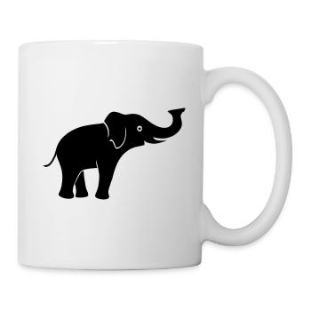 Elefant - Tasse - Weiß - Rechts