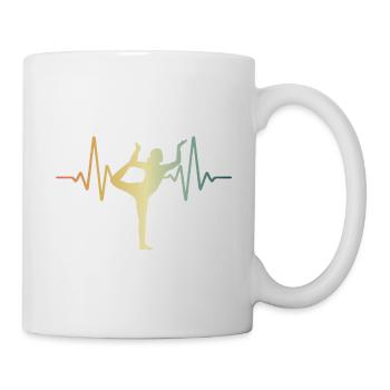 Herzschlag Yoga EKG Puls Herzfrequenz - Tasse - Weiß - Rechts