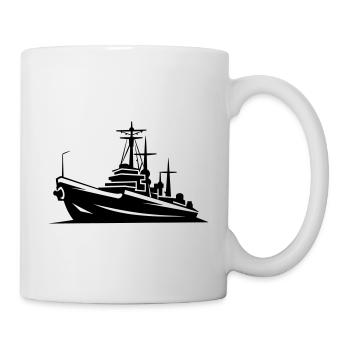 Bateau de combat - Mug blanc - blanc - Droite