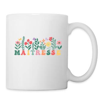 Maitresse motif floral pour maîtresse d' école - Mug blanc - blanc - Droite