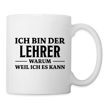 Lehrer Spruch Unterricht Lustiges Lehrer Geschenk - Tasse - Weiß - Rechts