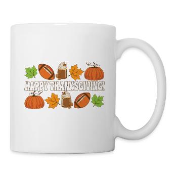 Happy Thanksgiving Tis The Season Football - Tasse - Weiß - Rechts