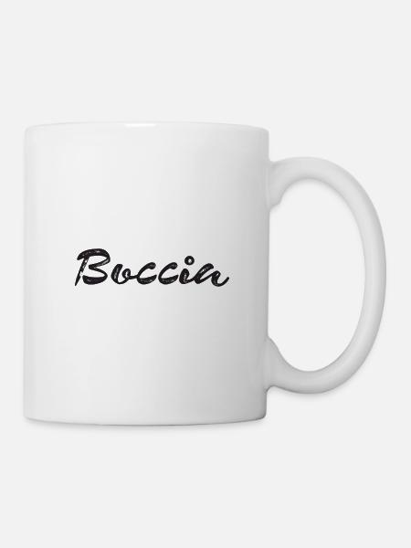 Bocciaspieler Bekleidung mit Boccia Kugeln Boccia - Tasse - Weiß