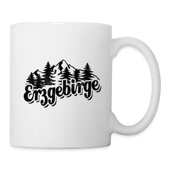 Erzgebirge - Wald und Berge Wandern Erholung - Tasse - Weiß - Rechts