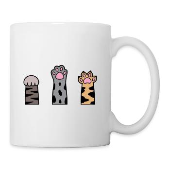 Cute Kawaii Cat Paw Rock Paper Scissor Kitty Cat - Tasse - Weiß - Rechts