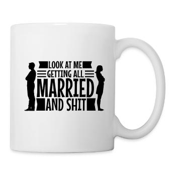 Regardez-moi me marier et merde - Mug blanc - blanc - Droite