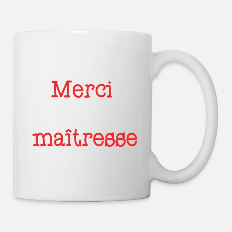 MERCI. MAÎTRESSE. MAÎTRE. MERCI MAÎTRESSE. MAITRE - Mug blanc - blanc