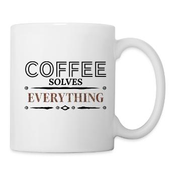 Le café résout tout - Mug blanc - blanc - Droite