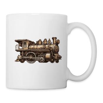 Zug / Lokomotive / Dampflok / Eisenbahn / Lock - Tasse - Weiß - Rechts