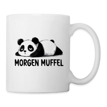 Ein lustiger und müde Panda Bär Morgen Muffel - Tasse - Weiß - Rechts