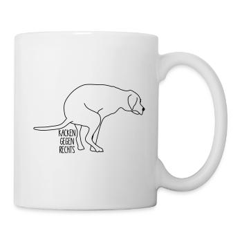 kacken gegen rechts - Tasse - Weiß - Rechts