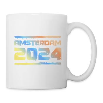 Amsterdam 2024 Bunt - Tasse - Weiß - Rechts