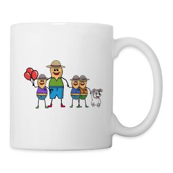 Père, Fils, Famille, Enfants, Cacahuètes, Monoparentalité - Mug blanc - blanc - Droite