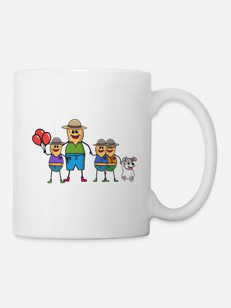 Vater Sohn Familie Kinder Erdnüsse Alleinerziehend - Tasse - Weiß