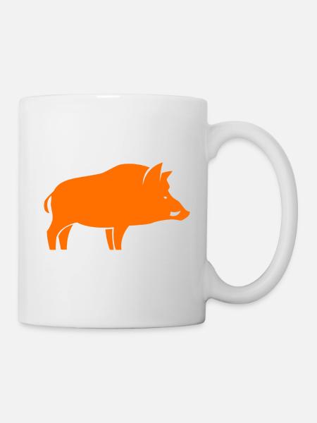 chasse sanglier chasseur - Mug blanc - blanc