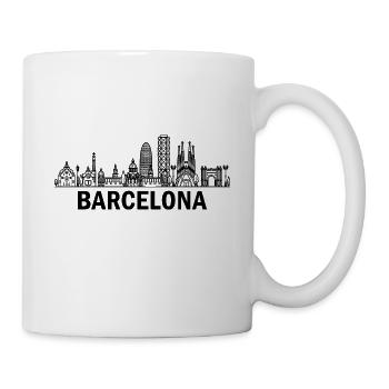 Die Stadt silhouette von Barcelona in Spanien - Tasse - Weiß - Rechts