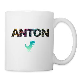 ANTON - Beau prénom de garçon avec dinosaure - Mug blanc - blanc - Droite