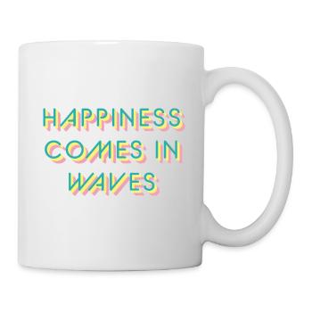 Typo 'Le bonheur vient par vagues' Karma Balance Candy - Mug blanc - blanc - Droite