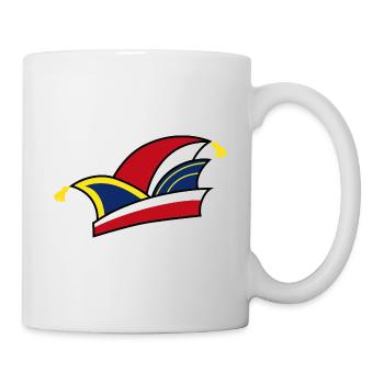 Karneval Prunkmütze - Tasse - Weiß - Rechts