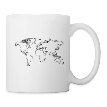 Idée cadeau de voyage carte du monde - Mug blanc - blanc - Droite