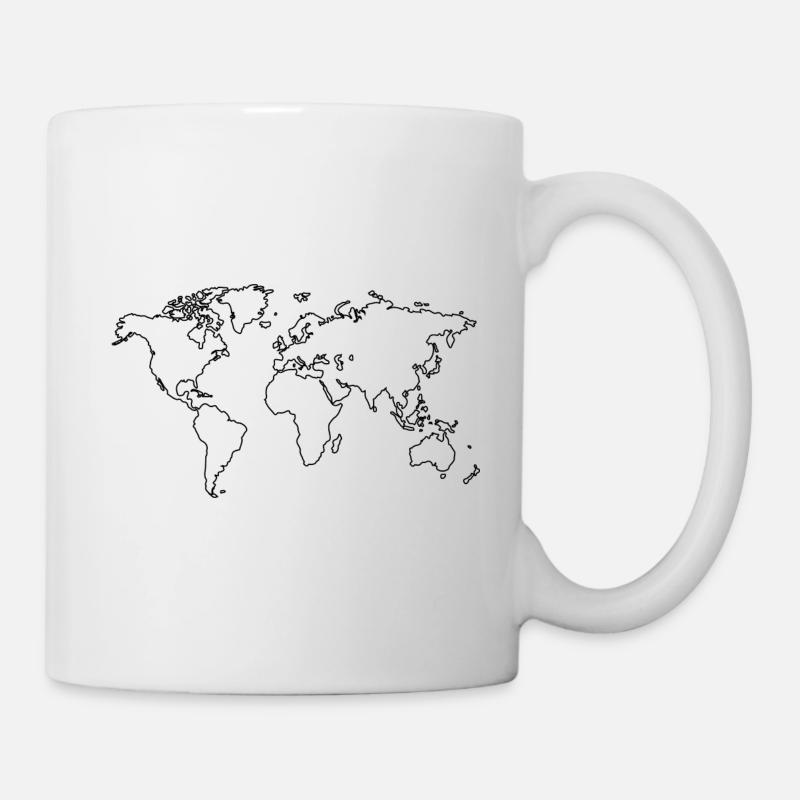 Idée cadeau de voyage carte du monde - Mug blanc - blanc