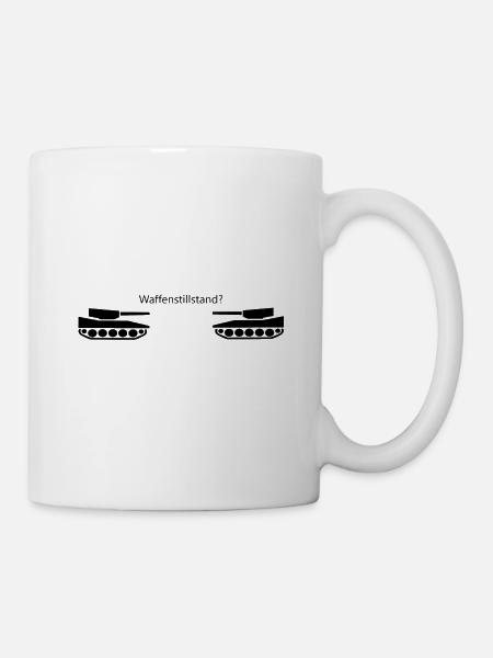 Waffenstillstand zwei Panzer Geschenk Geschenkidee - Tasse - Weiß