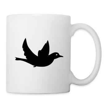 Oiseau Colombe de la paix Noir nuit plume ailes - Mug blanc - blanc - Droite