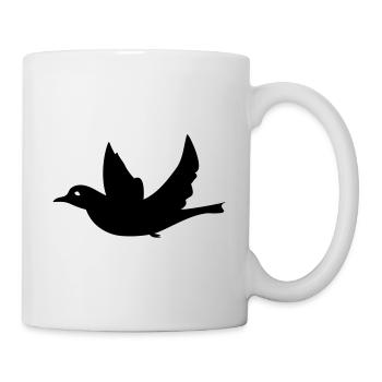 Oiseau noir Corbeau Vole plume Air - Mug blanc - blanc - Droite