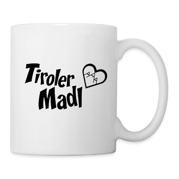 Sommer Tiroler Madl Berg Herz Wanderer Shirt - Tasse - Weiß - Rechts