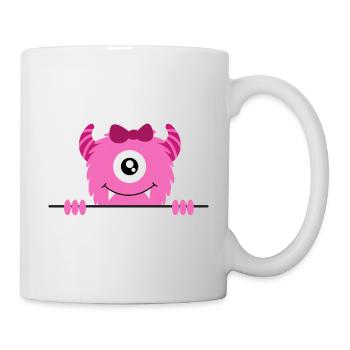 Kleines süßes niedliches weibliches Monster - Tasse - Weiß - Rechts