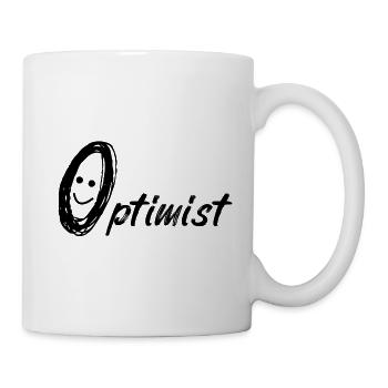 Optimist positive thinking happy joie de vivre - Mug - white - Right