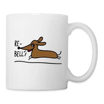 Dackel als Rebell - Tasse - Weiß - Rechts