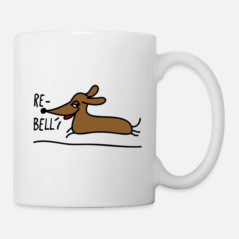 Dachshund as a rebel - Mug - white