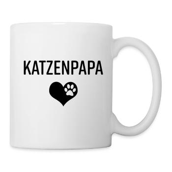 Katzenpapa Katzenhalter Katze Stubentiger Geschenk - Tasse - Weiß - Rechts