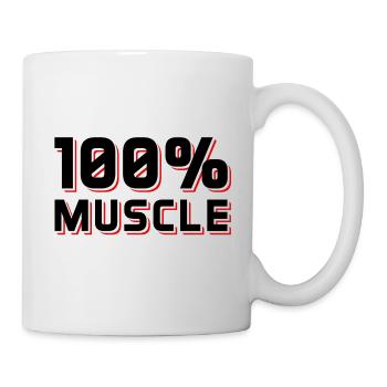 100% MUSCLE - Tasse - Weiß - Rechts