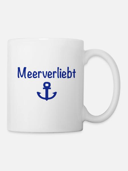 Meerverliebt weiß - Tasse - Weiß